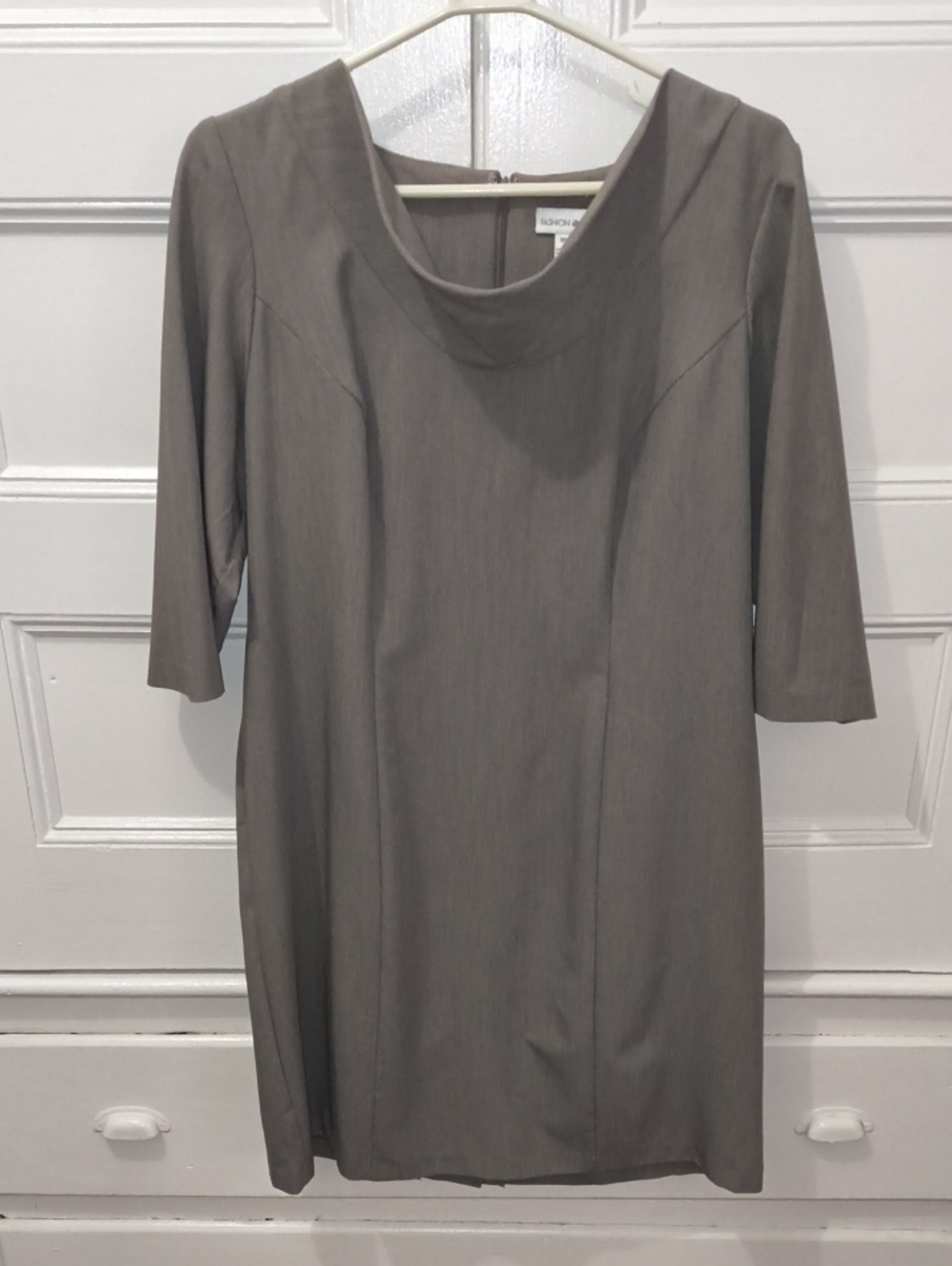 Fashion Bug Taupe Long Sleeve Shift Dress